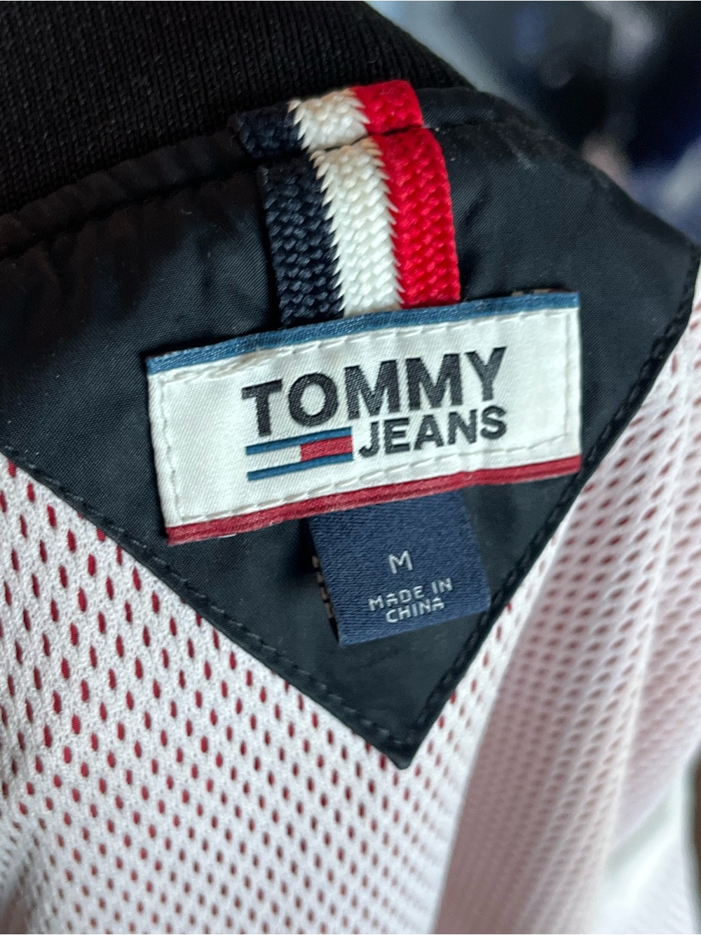 Tommy Hilfiger Colorblock Varsity Bomber Jacket - Black, White, Red, Blue - Picture 4 of 4
